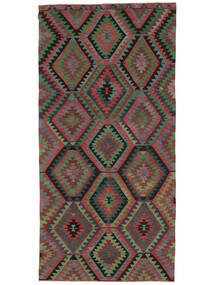 180X363 絨毯 オリエンタル キリム ヴィンテージ トルコ 廊下 カーペット ダークレッド/ブラック (ウール, トルコ) Carpetvista
