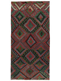  Kelim Vintage Türkei Teppich 164X330 Schwarz/Dunkelrot Carpetvista