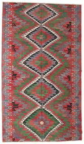 Kelim Vintage Türkei Teppich 183X320 Rot/Grün Wolle, Türkei Carpetvista