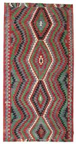 156X308 Kelim Vintage Turkije Vloerkleed Oosters Tapijtloper Rood/Groen (Wol, Turkije) Carpetvista