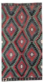  Kelim Vintage Türkei 174X330 Vintage Wollteppich Dunkelgrau/Rot Carpetvista