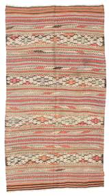 135X257 絨毯 オリエンタル キリム セミアンティーク トルコ オレンジ/ベージュ (ウール, トルコ) Carpetvista