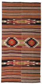 133X271 絨毯 キリム セミアンティーク トルコ オリエンタル 茶色/オレンジ (ウール, トルコ) Carpetvista