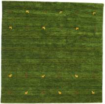 Gabbeh Loom Two Lines 200X200 Green Square Wool Rug