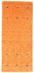  80X200 Piccolo Gabbeh Loom Two Lines Tappeto - Arancione Lana