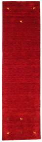  Wool Rug 80X300 Gabbeh Loom Two Lines Red Runner
 Small
