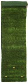  Wool Rug 80X400 Gabbeh Loom Two Lines Green Runner
 Small