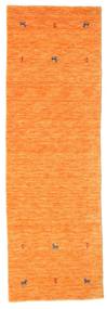 Teppichläufer 80X250 Einfarbig Gabbeh Loom Two Lines - Orange