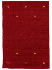  140X200 Small Gabbeh Loom Two Lines Rug - Red Wool