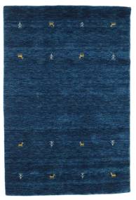  120X180 Small Gabbeh Loom Two Lines Rug - Dark Blue Wool