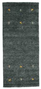 Gabbeh Loom Two Lines 80X200 Small Dark Grey/Green Runner Wool Rug