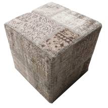 50X50 絨毯 パッチワーク Stool Ottoman プーフ オリエンタル 正方形 ベージュ/茶色 (ウール, トルコ) Carpetvista