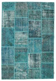 158X231 Patchwork Rug Modern Blue/Teal (Wool, Turkey) Carpetvista