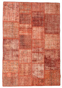 Patchwork Rug 138X202 Orange/Red Wool, Turkey Carpetvista
