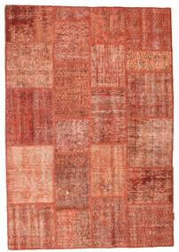 Patchwork Rug 139X203 Orange/Red Wool, Turkey Carpetvista
