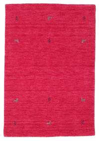  100X160 Klein Gabbeh Loom Two Lines Teppich - Dunkelrosa Wolle