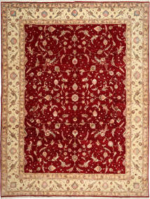  Tabriz 50 Raj Χαλι 290X398 Περσικό Μπεζ/Σκούρο Κόκκινο Μεγάλο Carpetvista