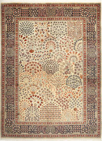 Yazd Teppich 302X406 Beige/Braun Großer Wolle, Persien/Iran Carpetvista