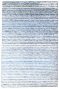  200X304 Bamboo Silk Handloom Rug Light Blue/Light Grey India Carpetvista