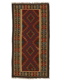 Kilim Maimane Rug 100X199 Black/Brown Wool, Afghanistan Carpetvista