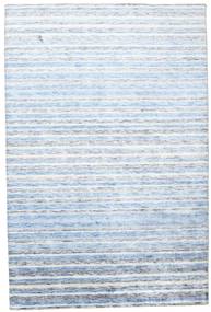  202X304 Bambus Seide Handloom Teppich Hellblau/Weiß Indien Carpetvista