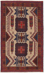  Orientalsk Beluch Teppe 103X180 Rød/Mørk Rosa Ull, Afghanistan Carpetvista