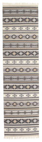 廊下 絨毯 80X300 モダン キリム Cizre - グレー/アイボリーホワイト
