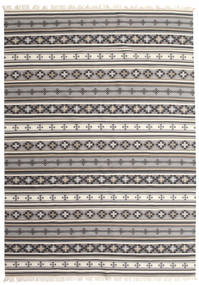 Kelim Cizre 240X340 Grande Cinzento/Marfim Branco Tapete Lã