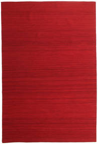  200X300 Ensfarget Vista Teppe - Mørk Rød Ull