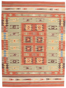  Oriental Tapete Lã 140X200 Kelim Izmir Bege/Vermelho Pequeno