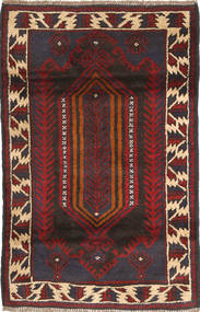  83X137 Baluch Rug Dark Red/Red Afghanistan Carpetvista