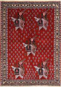  160X218 Afshar/Sirjan Teppich Rot/Dunkelrot Persien/Iran Carpetvista