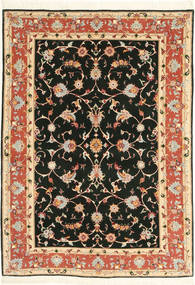  102X146 Medallion Small Tabriz 50 Raj With Silk Rug Wool, Carpetvista