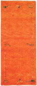 Gabbeh Loom Frame 80X200 Small Orange Runner Wool Rug