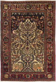  Isfahan Antik 140X205 Perzsa Gyapjúszőnyeg Barna/Bézs Kicsi Carpetvista
