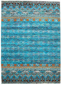  シルクカーペット 240X340 Quito ターコイズ 大 絨毯