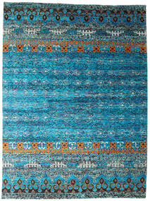 Quito 280X380 大 ターコイズ シルクカーペット 絨毯