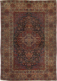絨毯 イスファハン アンティーク 147X215 茶色/ダークレッド (ウール, ペルシャ/イラン)