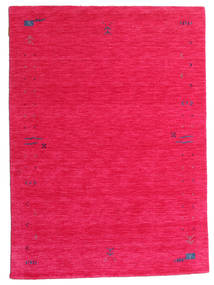  140X200 Small Gabbeh Loom Frame Rug - Dark Pink Wool