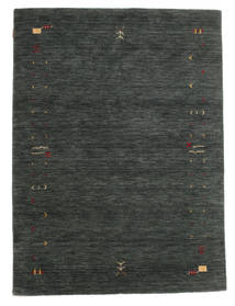  140X200 Small Gabbeh Loom Frame Rug - Dark Grey/Green Wool