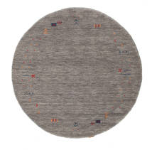  Wool Rug Ø 150 Gabbeh Loom Frame Grey Round Small