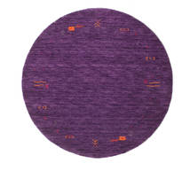 Gabbeh Loom Frame Ø 150 Small Purple Round Wool Rug