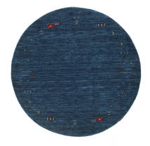 Gabbeh Loom Frame Ø 150 Small Dark Blue Round Wool Rug
