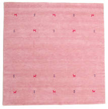  200X200 Gabbeh Loom Two Lines Teppich - Rosa Wolle