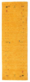 Gabbeh Loom Frame 80X250 Small Yellow Runner Wool Rug
