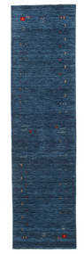  Wool Rug 80X300 Gabbeh Loom Frame Dark Blue Runner
 Small
