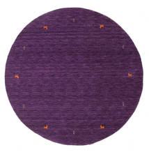  Wool Rug Ø 200 Gabbeh Loom Two Lines Purple Round