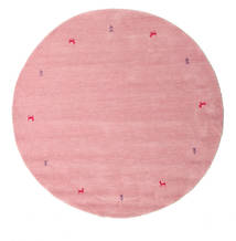 Wool Rug Ø 200 Gabbeh Loom Two Lines Pink Round