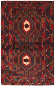 91X144 Tapete Oriental Balúchi Vermelho Escuro/Vermelho (Lã, Afeganistão) Carpetvista