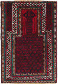 87X132 絨毯 バルーチ オリエンタル ダークレッド/レッド (ウール, アフガニスタン) Carpetvista